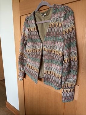 gimmicks by BKE Multicolor Zigzag Button-Front Blazer Jacket